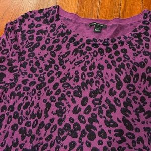 Purple animal print lightweight sweater